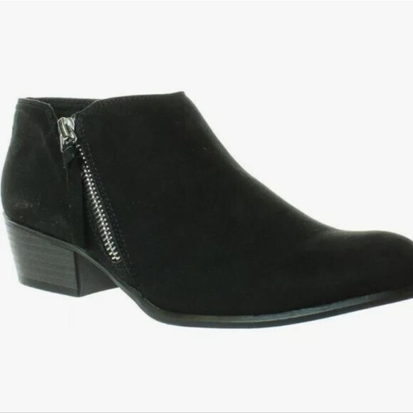 ESPRIT Troy Black Faux Suede Ankle Boots W/ Silvertone Side Zip 8.5 - Picture 10 of 10